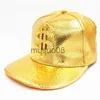 Bonés de bola Doitbest Metal estilo dólar dourado boné de beisebol masculino hip-hop boné de couro ajustável Snapback chapéus para homens e mulheres J230608