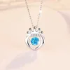 S925 collane di moissanite a pendente in argento sterling da donna Princess Small Design Collar Collar Fonte del tesoro colorato