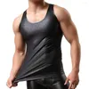 Herren-Tanktops, stilvolle Herren-Weste, figurformendes Club-Top, glatte Oberfläche, reine Farbe, Party-Kühlung