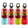 Fruit Vegetable Tools 500Ml 2 Blades Portable Blender Juicer Hine Mixer Electric Mini Usb Food Processor Smoothie Cup Maker Juice Dhroe