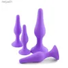 4PCS/SET BUTT Wtyczka dla początkujących zabawek erotycznych silikonowy anal wtyczka dorosłych Produkty dla mężczyzn dla mężczyzn Kobiety masażer prostaty GS0239 L230518