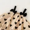 Clothing Sets Infant Girls Sleeveless Bowknot Tops Shorts Clothing Sets Summer Kids Baby Girls Love Heart Children's Clothes Suit 230607