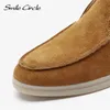 Smile Circle/Primavera Donna in vera pelle Nude Flats Scarpe casual Slip-On Penny mocassini Autunno Ladies Scarpe pigre