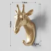 Ganchos Rieles Montado en la pared Animal Head Rack Coat Caps Hanger Horse Giraffe Elk Elefante Decoración decorativa Accesorios de baño 230607