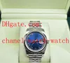 Relógio masculino fashion de aço inoxidável de alta qualidade 116200 36 MM Azul Roman DIAL Movimento automático Relógios de pulso masculinos Caixa original