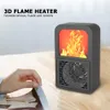 Aquecedores 400W 3d Flame Fireplace Heater Desktop Mini Electric Machine Máquina de Inverno Radiator Radiator Soprador de ar quente para o escritório em casa