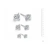 Stud 925 Sterling Sier Boucles D'oreilles De Luxe Cristal Zircon Pour Hommes Femmes Élégant Noble Boucle D'oreille Bijoux Haute Qualité Drop Delivery Dhcub