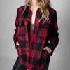 Vestes pour femmes 2023 automne/hiver mode laine manteau dames Plaid métal bouton chemise veste