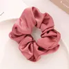 Other Women Black PU leather Hair Band Elastic Head Rope Ponytail Solid Color Large Intestine Ring Girls Fashion Accessories R230608