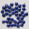 Charms Wholesale Lapis Lazuli Natural Stone Heart Pendant 25st Necklace Healing Reiki Charms Gemstones 20mm för DIY Jewelry Making 230607