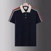 Camisa polo de diseñador con bordado geométrico de lujo para hombre de verano, camisa de manga corta de algodón fresco ajustada, camisa informal de moda para hombre de negocios 2023