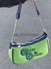 Avondtassen Y2K Vintage Koreaanse Schouder Groene Onderarm Tote Tassen Dames Sling Fluwelen Okseltas Zip Portemonnees Party Bagutte Handtassen Vrouwen J230608