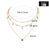 Hanger Kettingen 3 stks/set Hexagon Crystal Star Ketting Collier Femme Boho Sieraden Goud Kleur Choker Voor Vrouwen Groothandel Geschenken