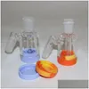 喫煙パイプ水ギセル3.5インチアッシュキャッチャー14mm 18mm 7ml Sile Container recalimer厚いPyrex Ashcatcher for Glass Water Bongs D Dhmxs