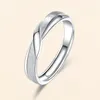 Bagues de cluster pur 925 bague en argent Sterling bijoux fins Couple pour femmes hommes amoureux mariage fiançailles fête cadeaux