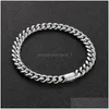 Chain Mens Titanium Steel Cuban Link Bracelet Hip Hop Style With Simple Design Perfect For Everyday Wear. Drop Delivery Jewelry Brace Dhyin