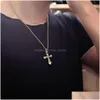 Pendentif Colliers Charme Croix Titane Acier Collier Inoxydable Pendentifs Hommes Femmes Amant Cadeau Couple Bijoux Religieux Drop Delivery Dhykg