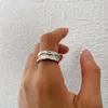 Cluster Ringen Pure 925 Sterling Zilver Fijne Chunky Ketting Eenvoudige Ring Voor Vrouwen Bruiloft Sieraden Gift