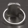 Обручальные кольца Сплошные 925 серебряные серебряные кольца с черным натуральным камнем натурального камня Ручная рука
