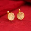 Brincos de argola redondos minúsculos com cristal pavimentado joias femininas verdadeiras ouro amarelo 18k Colr fashion micro iced out lindo presente