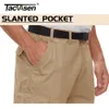 Pants TACVASEN 3/4 Long Shorts Men's Tactical Capri Pants Multi Pocket Summer Twill Work Cotton Cargo Pants Below Knee Length Shorts