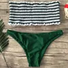 Женские купальники Vikionfly Strips Bandeau Bikini Women Swimsuit 2023 Сексуальные бразильские купальные костюмы без бретелек.