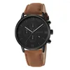 Wristwatches Geneva Top Men's Watch Date Alloy Case Synthetic Leather Strap Sport Men Watches Erkek Kol Saati