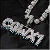 Pendentif Colliers Hip Hop Az Nom Personnalisé Lettres Chiffres Goutte D'huile Lueur La Nuit Livraison Bijoux Pendentifs Dhy6D