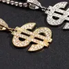 Chains Statement Big Money Dollar Pendant Rhinestone Necklace For Women Fashion Bling Crystal Chain Choker Men Party Jewelry