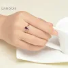 Trouwringen LAMOON 925 Sterling Zilveren Ring Granaat Edelstenen Voor Vrouwen 18K Rose Vergulde Band Fijne Sieraden LMRI024 230608