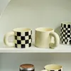 Kupalar Kore tarzı yağlı kupa tasarım sıçrama mürekkep seramik fincan spot kupalar basit kahve kupa çift fincan kahve kupaları çay içecekware 230607