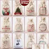 Storage Bags Christmas Bag Dstring Gift Canvas Large Candy Reindeers Print Organizer Tote Santa Sack Pouch For Kid Vt0732 Drop Deliv Dhnpw