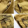 Shorts pour hommes été Camouflage Cargo hommes kaki survêtement militaire coton décontracté ample plusieurs poches