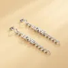 Dangle Earrings Stainless Steel "Love" Letter Long Tassel Drop Women Silver Color Gold Bar-shaped Chain Jewelry
