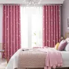 Cortina Ducha Rosa Estrella Luna Estampado Niños Niño Niñas Ventana Cortinas Habitación Térmica Aislamiento Claro Forro Largo