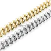 Tennis Graderad herr 14mm Diamond Cuban Link Hip Hop Tennis Chain 18K Guldpläterade smycken för fashionabla streetwear droppleverans Dhyai