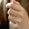 Строки настраиваемые арабские имени арабские ожерелья для женщин Персонализированная из нержавеющая сталь золотая цепь Исламские ожерелья украшения мама рождественский подарок 230607