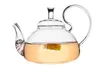 1PC 600ml Heat Resistant With High Handle Flower Coffee Glass Tea Pot Blooming Chinese Glass Teapots J1011-2