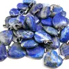 Charms Wholesale Lapis Lazuli Natural Stone Heart Pendant 25st Necklace Healing Reiki Charms Gemstones 20mm för DIY Jewelry Making 230607