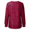 Vêtements de sport Chemise à manches longues légère pour femme Col rond Star Print Side Front Zip Jacket Pulls légers