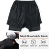 Mäns shorts anime hanma baki gym shorts svart för män 2 in1 mesh snabb torrt bräd shorts mens bodybuilding fitness kör korta byxor sommar j230608