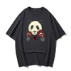 Tryckt bomullsrundkrage Panda Leisure Fashion Men's Short Sleeve T-shirt