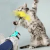 Brinquedo de gato interativo engraçado mãos livres gato provocação varinha com penas brinquedos originais para gatos gatinho produtos para animais de estimação para dropshipping