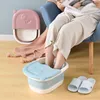 Other Bath Toilet Supplies WIKHOSTAR Foldable Footbath Bathroom Foot Soaking Bucket Plain Foaming Massage Bucket Folding Sauna Bathtub Pedicure Bath 230607