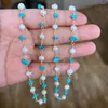 Promotion Chaînes ! Collier ras du cou en perles d'eau douce naturelles faites à la main pour femmes cadeau chaîne Turquoise bleue