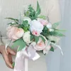 Decorative Flowers Wedding Bridal Bouquet Artificial Flower Bridesmaid Romantic-Silk Bride Holding Engagement Party Decoration