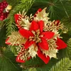 Dekorativa blommor 3/5/10pcsglitter Artificial Christmas Xmas Tree Ornaments Merry Decorations for Home Year Gift Navidad 14C