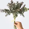 Decoratieve Bloemen Eucalyptus Plastic Kunstmatige Bladeren Blauw Schuim Bessen Tak Thuis Kerst Bruiloft Decoratie Nep Bloem Plant DIY