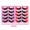 Épais Bouclés 10 Paires Couleur Faux Cils Extensions Naturellement Doux Délicat HHandmade Réutilisable Vison Faux Cils Coloré Full Strip Lash