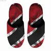 Trinidad och Tobago flagga (3) Varma bomulls tofflor för män Kvinnor Tjock Soled Non-Slip Fluffy Shoes Indoor House Slippers S L230518